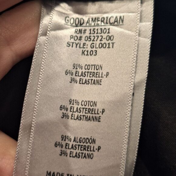 Good American Wax coated black straight leg jeans‎ high waisted size 24 - Picture 4 of 8